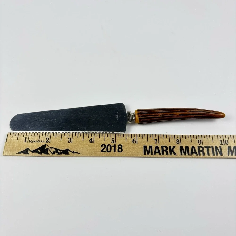 Electro-Way Cake Server -‎ Stainless Steel Serrated Cake Knife with Stag Handle
